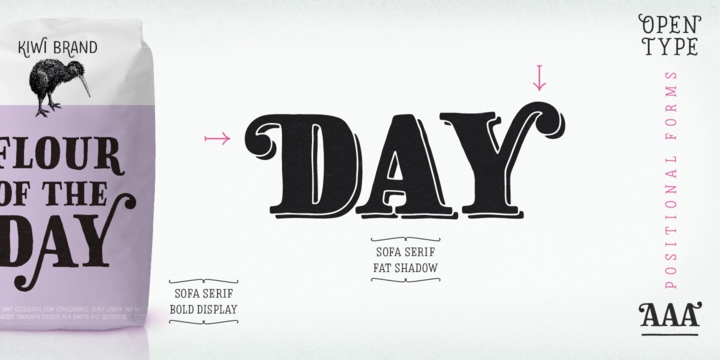 Sofa Serif Hand Fat Shadow 2 Font preview